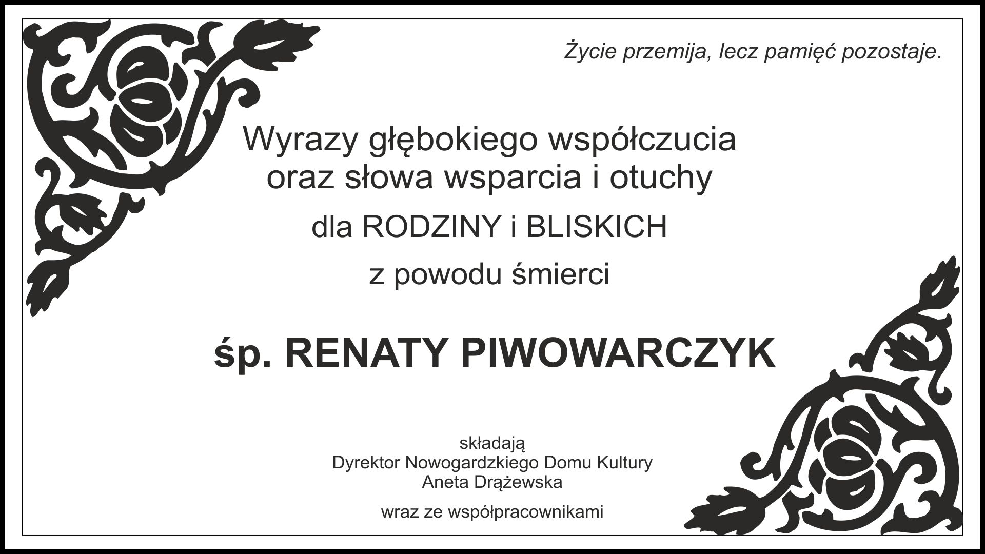 KONDOLENCJE 